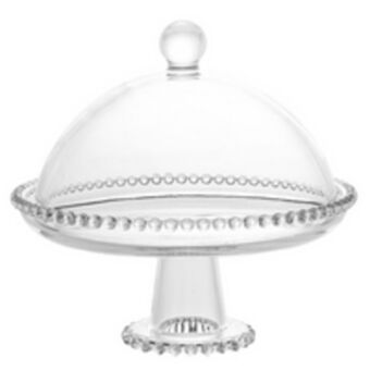 Novo Mundo Prato cristal pearl wolff, com pé e tampa, 20x18cm - 28272 oferta