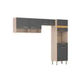 Cozinha compacta em mdp , 3 peças, 6 portas, 1 gaveta - dama