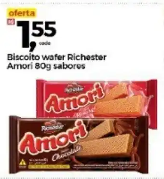Frangolândia Biscoito Wafer Richester Amori 80g sabores oferta