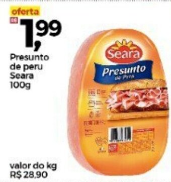 Frangolândia Presunto de Peru Seara 100g oferta