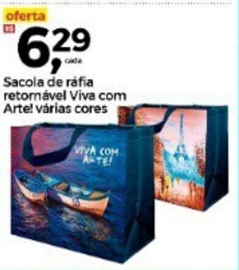 Frangolândia Sacola de rafia retornavel viva com Arte! varias cores oferta
