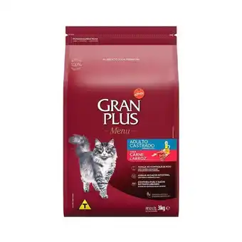 Petz Ração granplus para gatos adultos castrados sabor carne e arroz oferta