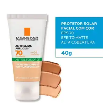 Droga Raia Protetor solar facial com cor la roche-posay anthelios airlicium antioleosidade pele clara fps 70 40g oferta