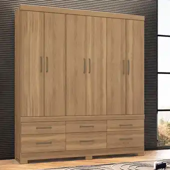 Gazin Guarda- roupa casal 6 portas bater 6 gavetas veneto demóbile roupeiro - amendola touch oferta