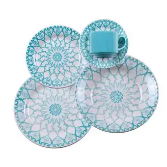 Lojas Havan Aparelho de jantar donna mandala 20 peças - verde ciano oferta