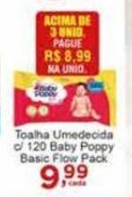 Rossi Supermercado Toalha Umedecida c/120 baby Poppy Basic Flow Pack oferta