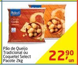 Tenda Atacado Pão de queijo tradicional ou coquetel select pacote 2kg oferta