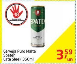 Tenda Atacado Cerveja puro malte spaten lata sleek 350ml oferta