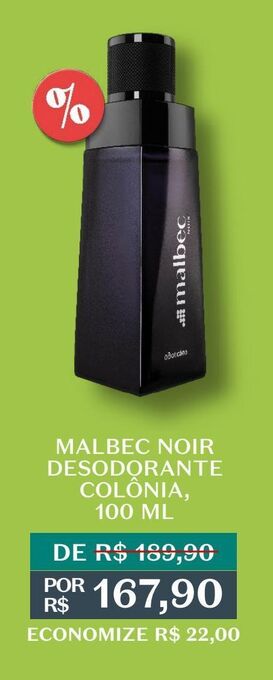 O Boticário Malbec noir desodorante colônia, 100 ml oferta