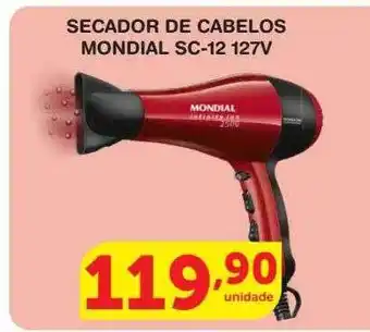 Roldão Secador De Cabelos Mondial Sc-12 127v oferta
