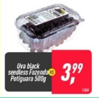 Frangolândia Uva Black Seedless Fazenda Potiguara 500g oferta