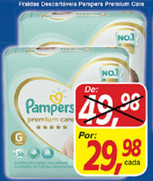 Supermercados Guanabara Fraldas Descartaveis Pampers Premium Care oferta
