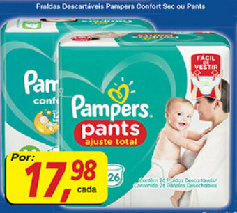 Supermercados Guanabara Fraldas Descartaveis Pampers Comfort Sec ou Pants oferta
