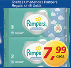 Supermercados Guanabara Toalhas Umedecidas Pampers Regular c/48 unids oferta