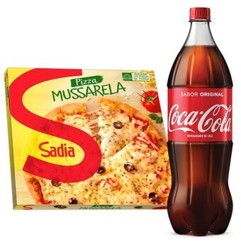 Pão de Açúcar Kit pizza de mussarela sadia 440g + coca-cola original 1,5l oferta