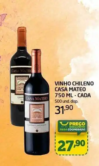 Cooper Vinho Cileno Casa Mateo Cada oferta