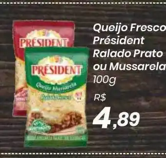 Queijo Fresco Président Ralado Prato Ou Mussarela