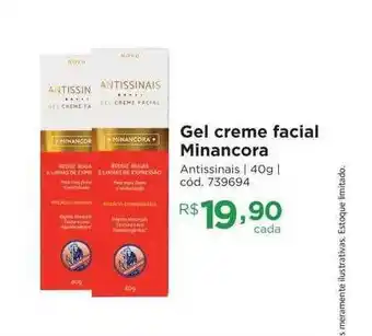 Farmácia Preço Popular Gel Crema Facial Minancora oferta