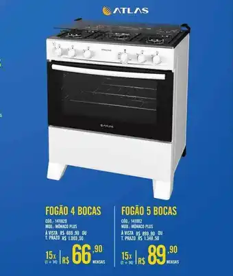 Zema Fogão 4 Bocas Fogão 5 Bocas Atlas oferta