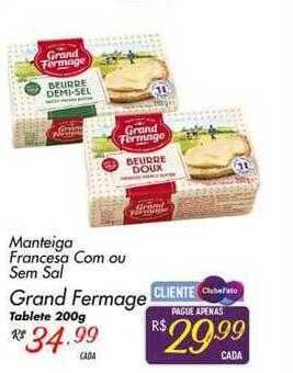 Manteiga Francesa Com Ou Sem Sal Grand Fermage Tablete