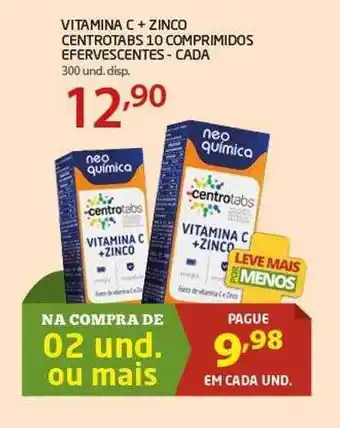 Cooper Vitamina C + Zinco Centrotabs 10 Comprimidos Efervescentes - Cada oferta
