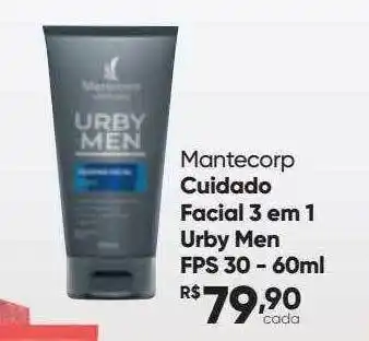Mantecorp Cuidado Facial 3 Em 1 Urby Men Fps 30