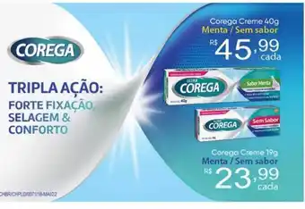 Corega Creme Menta Ou Sem Sabor