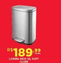DB Supermercados Lixeira Inox 12l Soft Close oferta