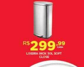 DB Supermercados Lixeira Inox 30l Soft Close oferta