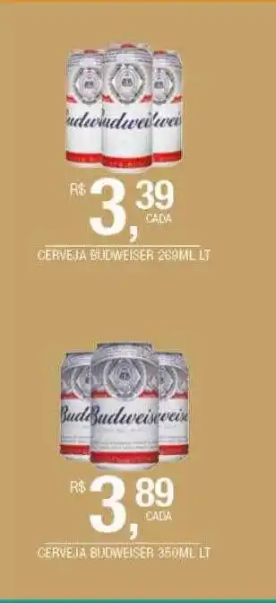 DB Supermercados Cerveja Budweiser 269ml Cerveja Budweiser 350ml oferta