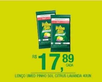 DB Supermercados Lenço Umed Pinho Sol Citrus Lavanda oferta