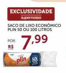 Saco De Lixo Econômico Plin 50 Ou 100 Litros