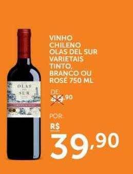 Vinho Chileno Olas Del Sur Varietais Tinto Branco Ou Rosé