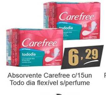 Dubom Supermercados Absorvente Carefree C 15un Todo Dia Flexível S Perfume oferta