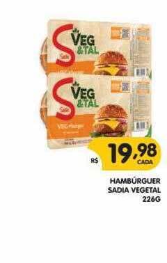 Supermercados Real Hambúrguer Sadia Vegetal oferta