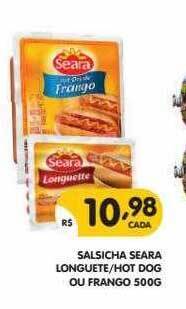 Supermercados Real Salsicha Seara Longuete Hot Dog Ou Frango oferta