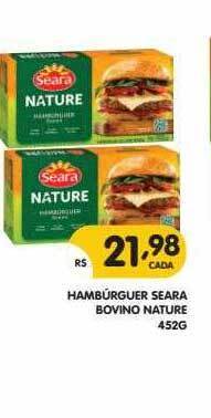 Supermercados Real Hambúrguer Seara Bovino Nature oferta