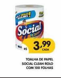 Supermercados Real Toalha De Papel Social Clean Rolo Com 100 Folhas oferta