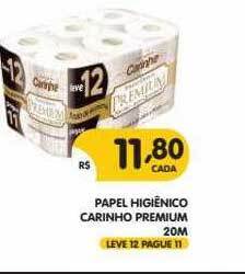 Papel Higiênico Carinho Premium 20m Leve 12 Pague 11