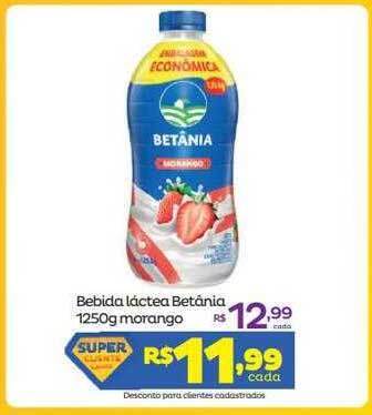 Super Lagoa Bebida Láctea Betânia Morango oferta