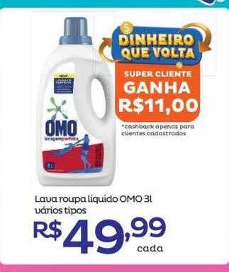 Super Lagoa Lava Roupa Liquido Omo Varios Tipos oferta