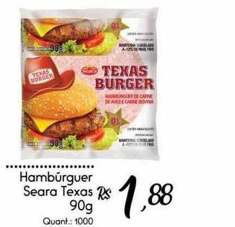 Giassi Supermercados Hambúrguer Seara Texas oferta