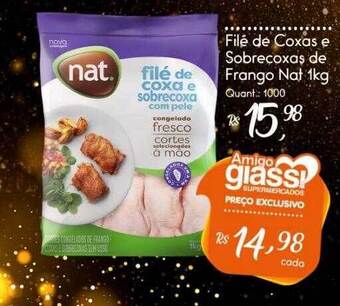 Giassi Supermercados Filé De Coxas E Sobrecoxas De Frango Nat oferta