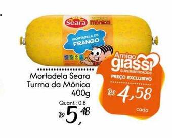 Giassi Supermercados Mortadela Seara Turma Da Mônica oferta