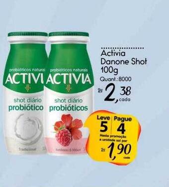 Giassi Supermercados Activia Danone Shot Leve 5 Pague 4 oferta