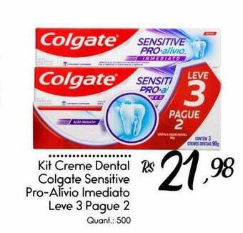 Giassi Supermercados Kit Creme Dental Colgate Sensitive Pro-alívio Imediato Leve 3 Pague 2 oferta