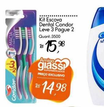 Giassi Supermercados Kit Escova Dental Condor Leve 3 Pague 2 oferta