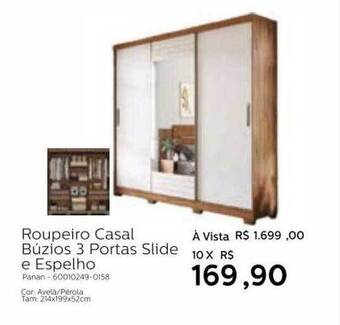 Grupo Formosa Roupeiro Casal Búzios 3 Portas Slide E Espelho oferta