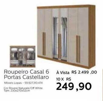Roupeiro Casal 6 Portas Castellaro