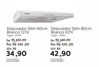 Depurador Slim 60cm Branco 127v Depurador Slim 80cm Branco 127v